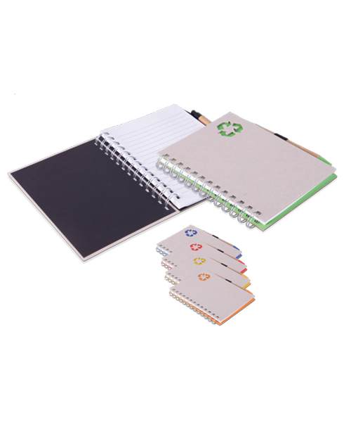 Cuaderno espiral con lapicero