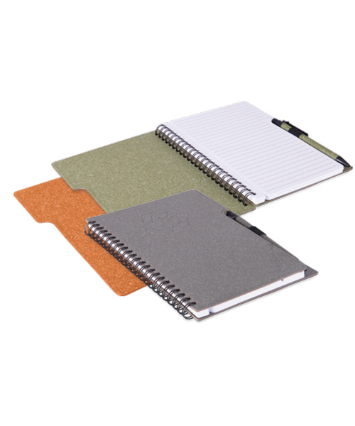 Cuaderno texturado espiral con lapicero
